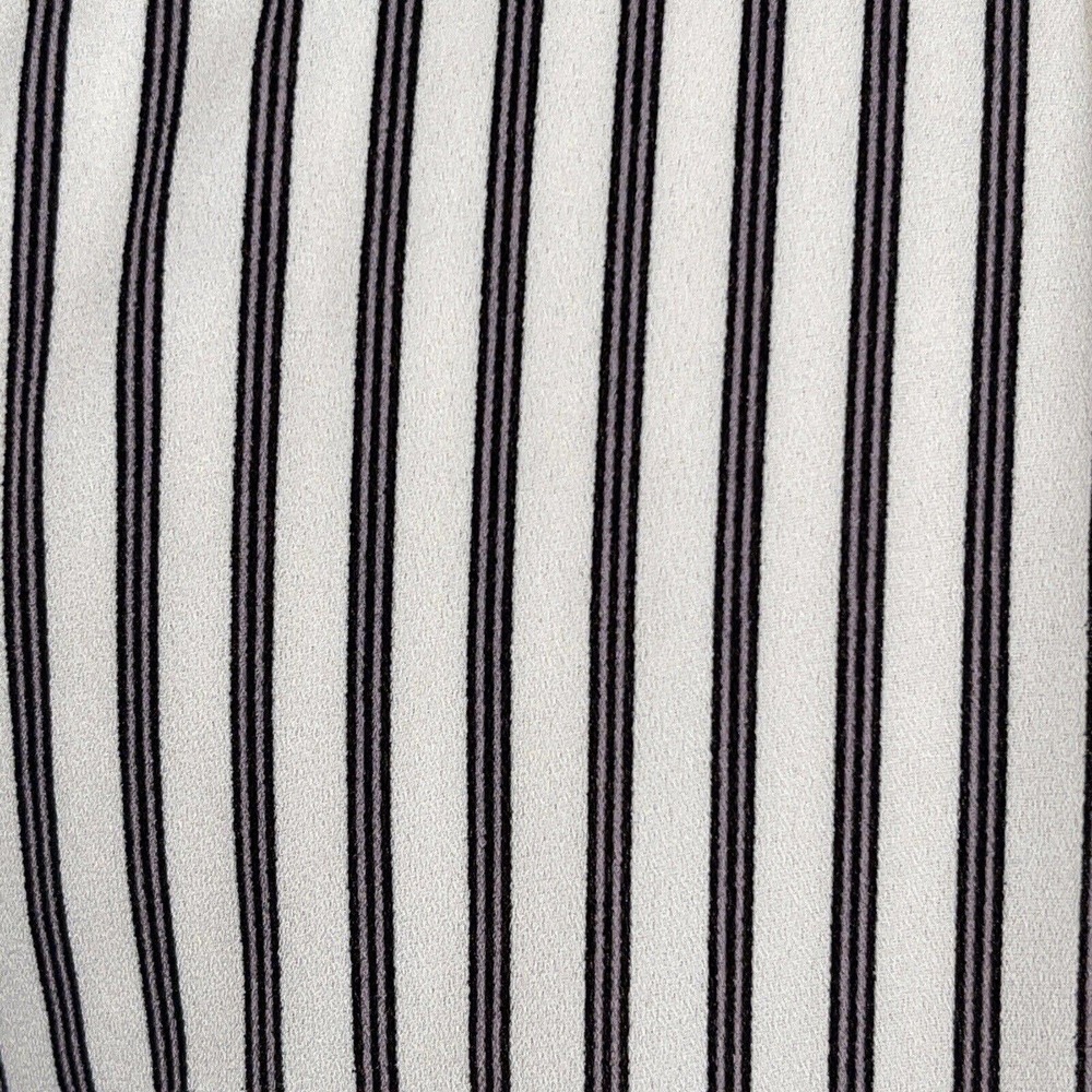 LOFT Misses S Polyester Blouse Tunic Stripes White Black Covered Placard Front - Picture 4 of 5